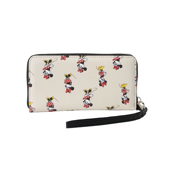 Disney Women's Minnie Mouse Zip Around Wallet All-Over Character Print Wristlet - Picture 4 of 7